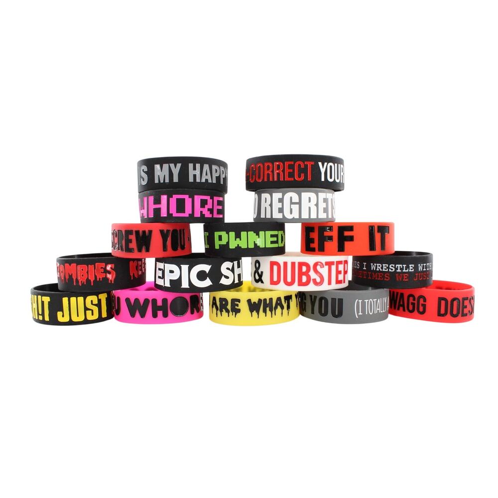 16 Piece Old School Emo Hot Topic Wristband Bracelet Lot